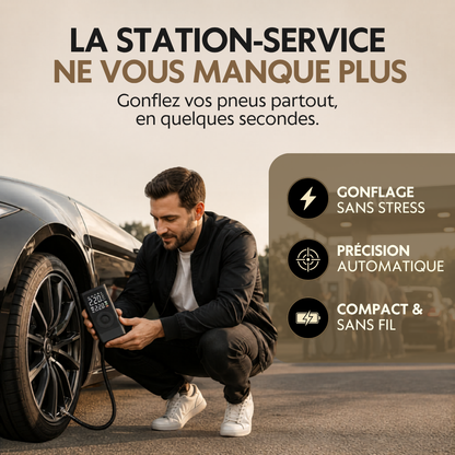 AeroDrive — Compresseur sans-fil pour pneus auto, vélo & moto Pro