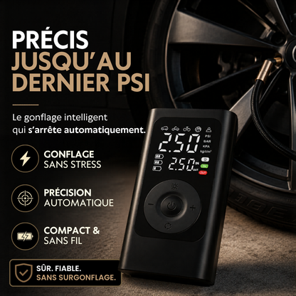 AeroDrive — Compresseur sans-fil pour pneus auto, vélo & moto Pro